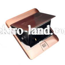 Розетка врезная для пола Античная медь 16 А + 2 USB 2,1 А IP44